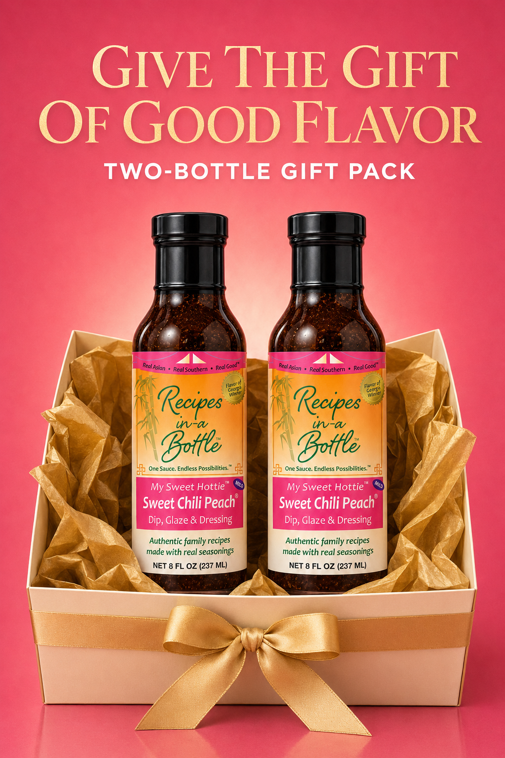 Sauce Maven Gift Set: My Sweet Hottie™ MILD Sauce & Dressing (Sweet Chili Peach)  | Set of (2)