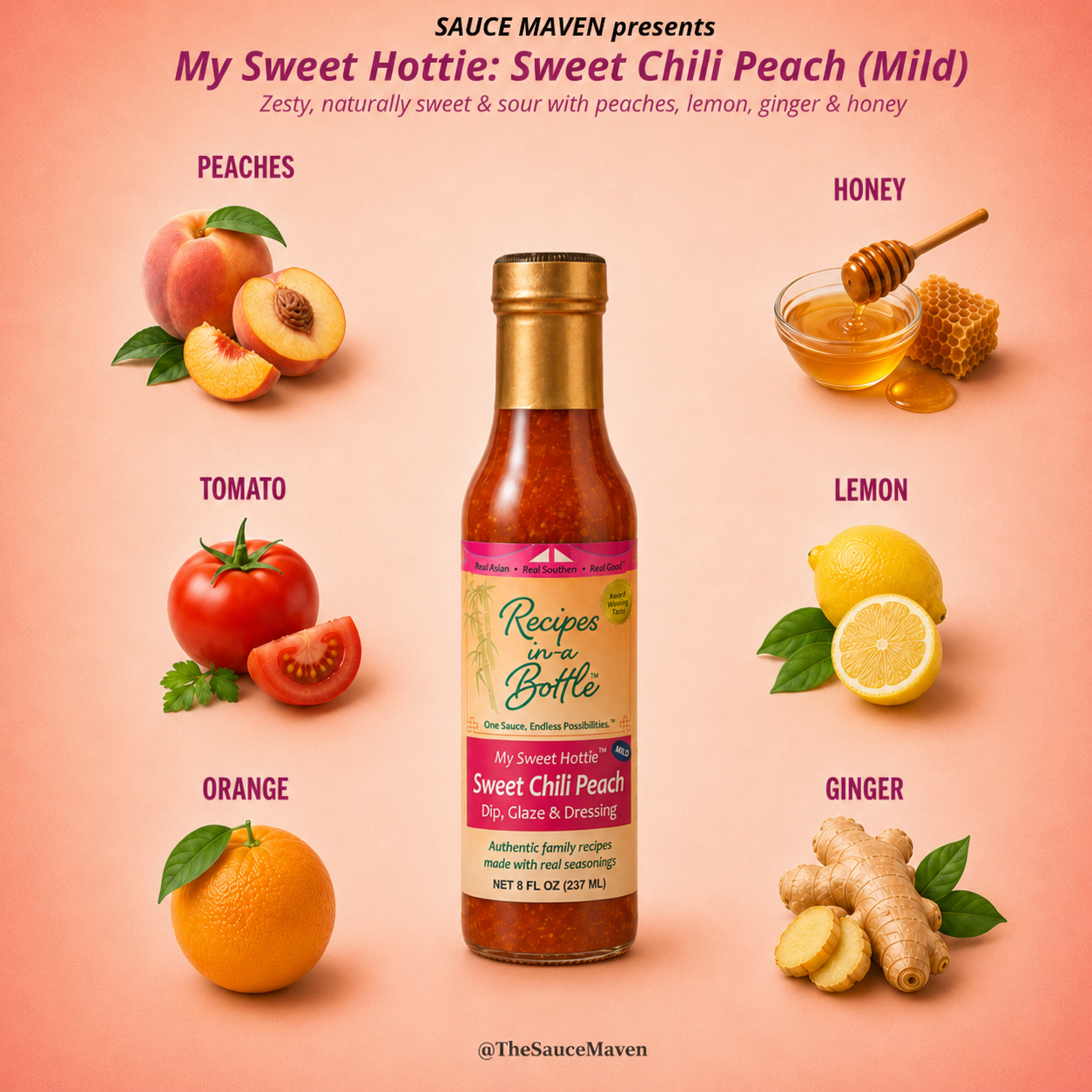 My Sweet Hottie™ MILD Sauce & Dressing (Sweet Chili Peach)